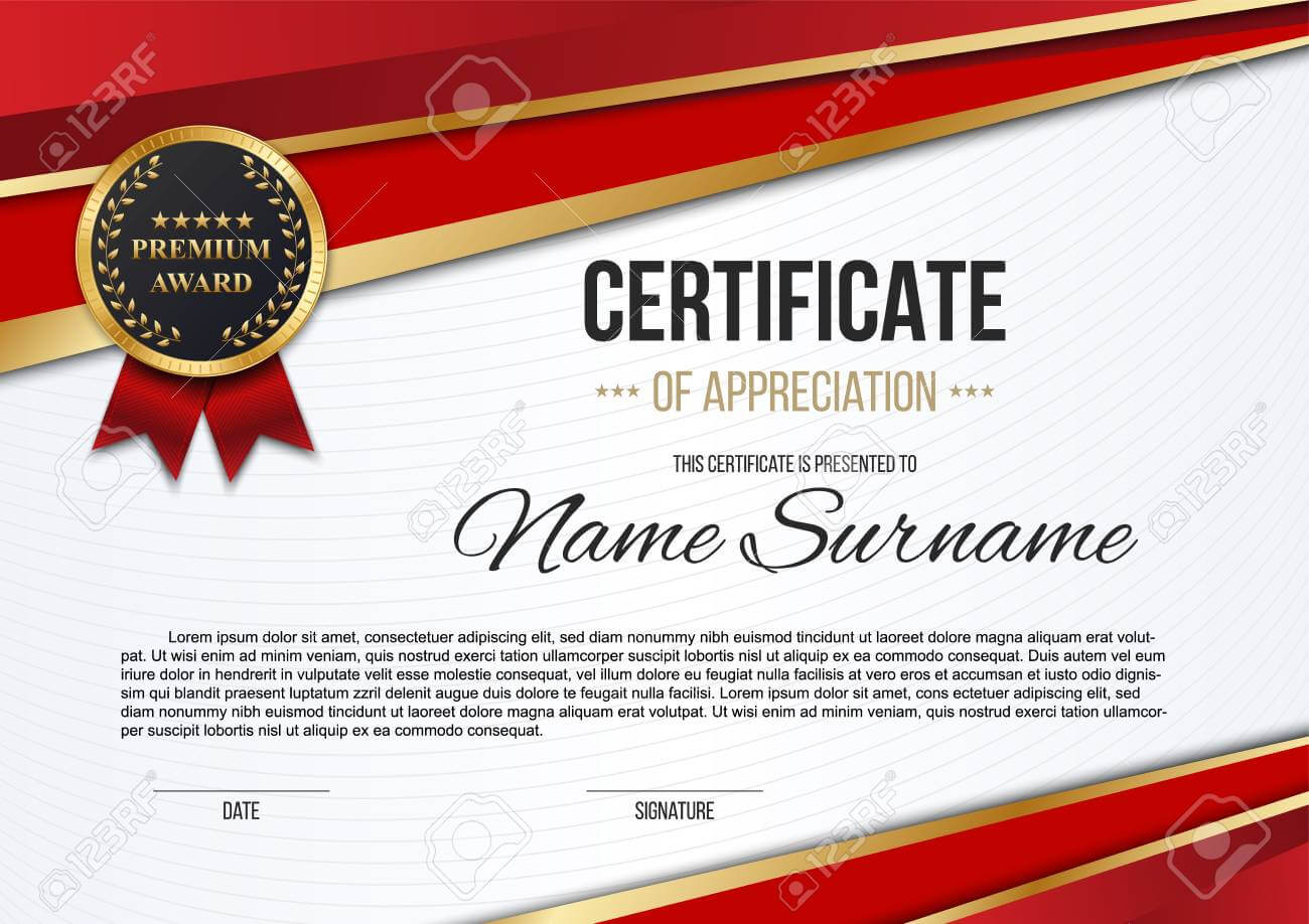 Creative Vector Illustration Of Stylish Certificate Template.. Intended For Mock Certificate Template