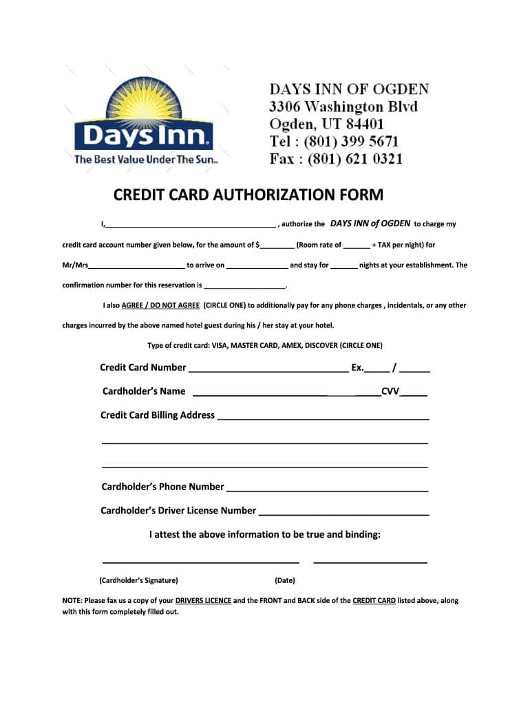 Credit Card Authorization Form – Fill Online, Printable With Authorization To Charge Credit Card Template