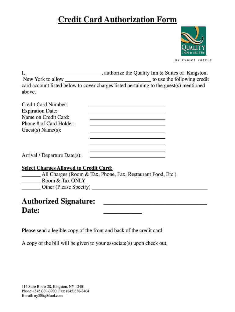 Credit Card Authorization Form Hotel – Fill Out And Sign Printable Pdf  Template | Signnow Pertaining To Hotel Credit Card Authorization Form Template