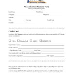 Credit Card Pre Authorized Payment Form Throughout Credit Card Payment Form Template Pdf