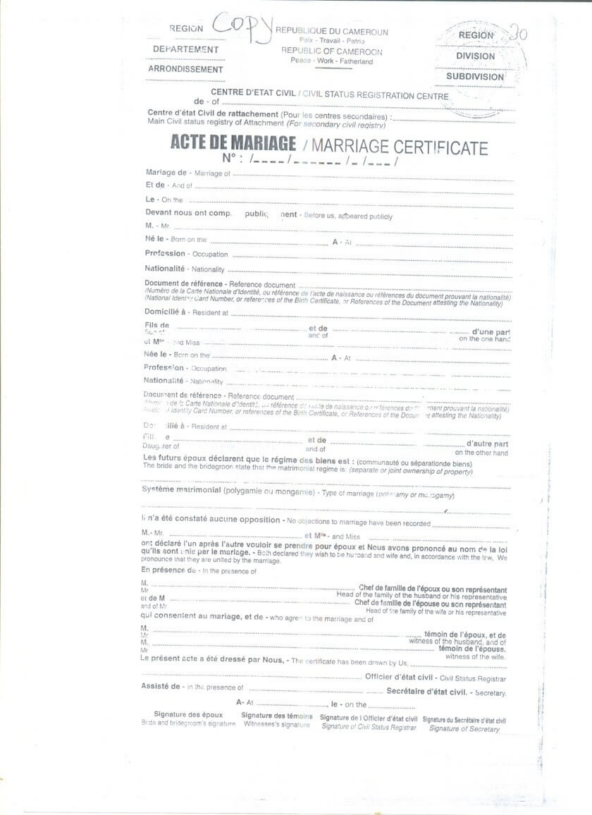 Crvs – Birth, Marriage And Death Registration In Cameroon With South African Birth Certificate Template