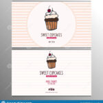 Cupcake Or Cake Business Card Template For Bakery Or Pastry Throughout Cake Business Cards Templates Free