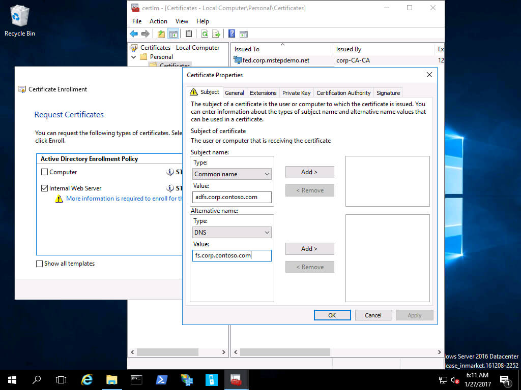 Подготовка & Развертывание Доверия К Сертификату Ad Fs For Domain Controller Certificate Template