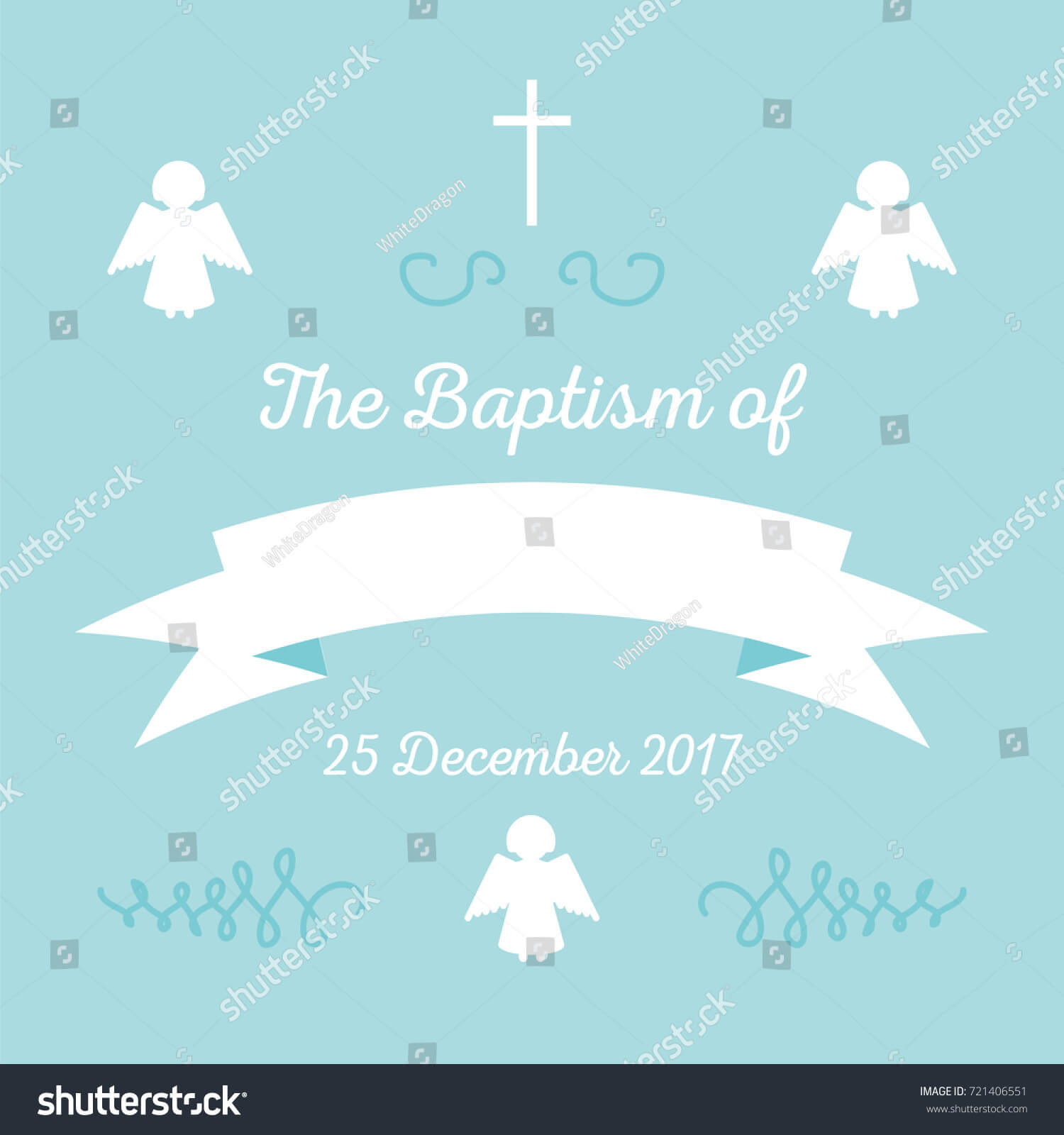 Стоковая Векторная Графика «Baptism Invitation Card Template With Baptism Invitation Card Template