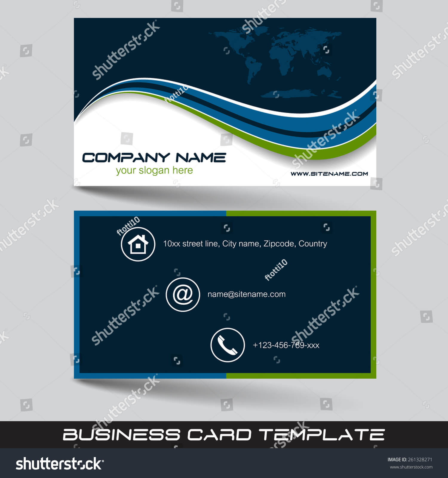 Стоковая Векторная Графика «Business Card Template Visiting Regarding Buisness Card Template