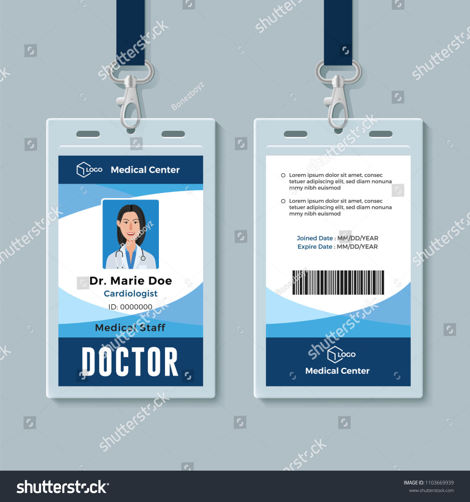 Стоковая Векторная Графика «Doctor Id Badge Medical Identity Regarding Doctor Id Card Template