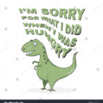Стоковая Векторная Графика «Funny Cartoon Dinosaur Trex Regarding Sorry Card Template