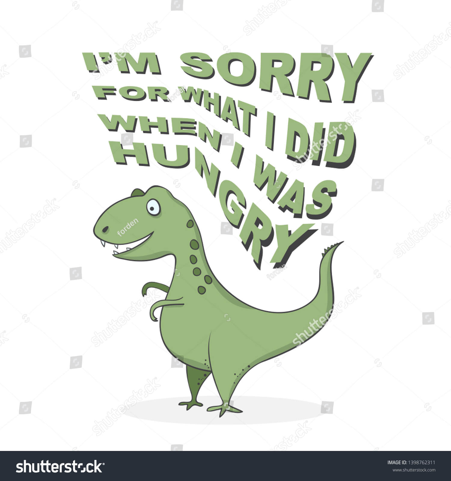 Стоковая Векторная Графика «Funny Cartoon Dinosaur Trex Regarding Sorry Card Template