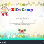 Стоковая Векторная Графика «Kids Summer Camp Diploma Throughout Summer Camp Certificate Template