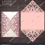 Стоковая Векторная Графика «Laser Cut Wedding Invitation Inside Fold Out Card Template