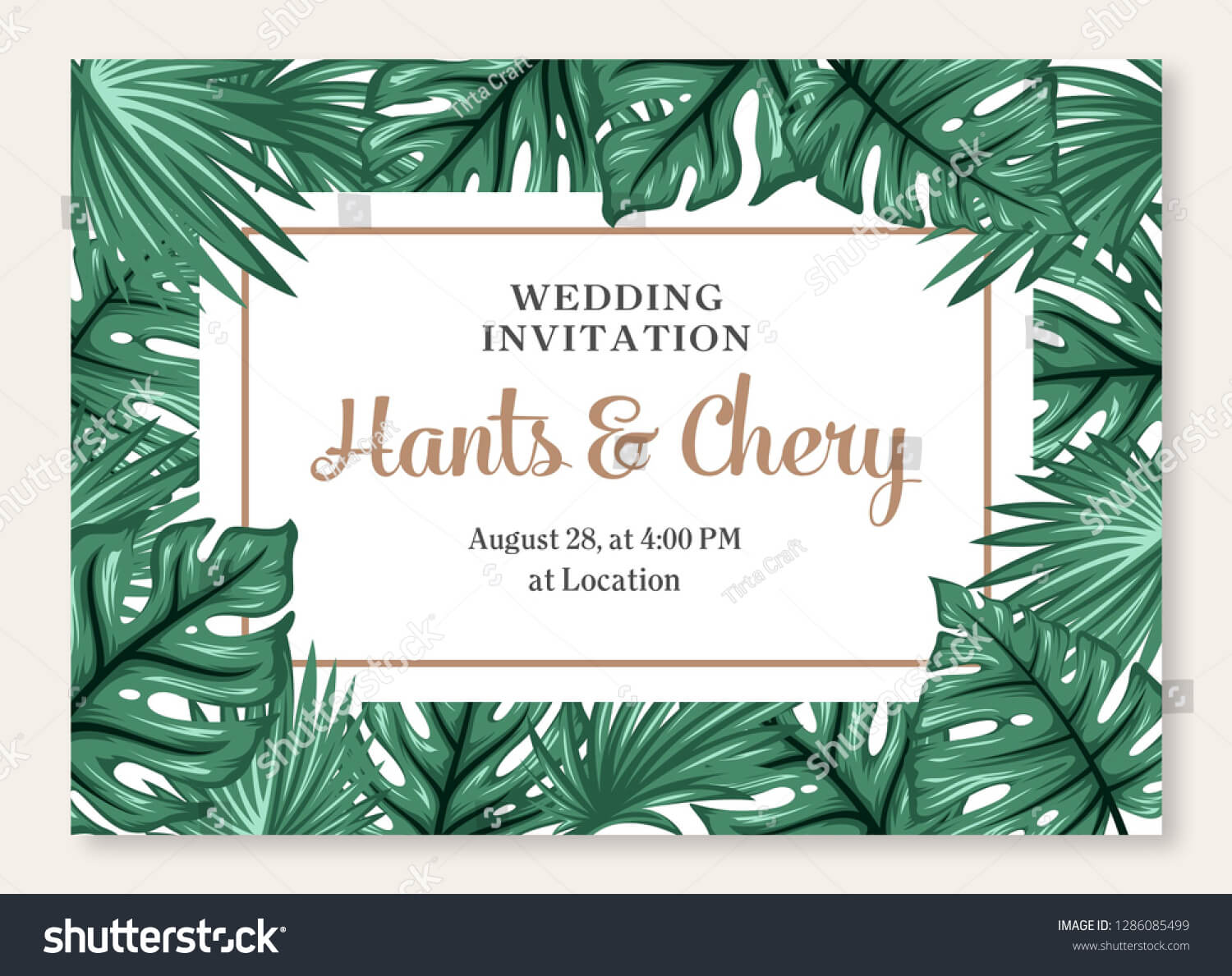 Стоковая Векторная Графика «Wedding Marriage Event Throughout Event Invitation Card Template