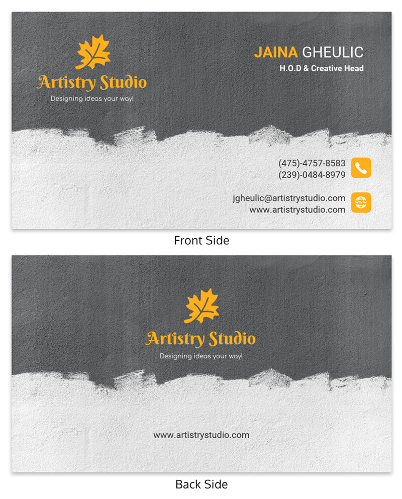 Dark Artist Business Card Template For Advertising Rate Card Template