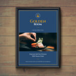 Dark Blue & Gold Fancy Restaurant Flyer Idea – Venngage With Fancy Brochure Templates