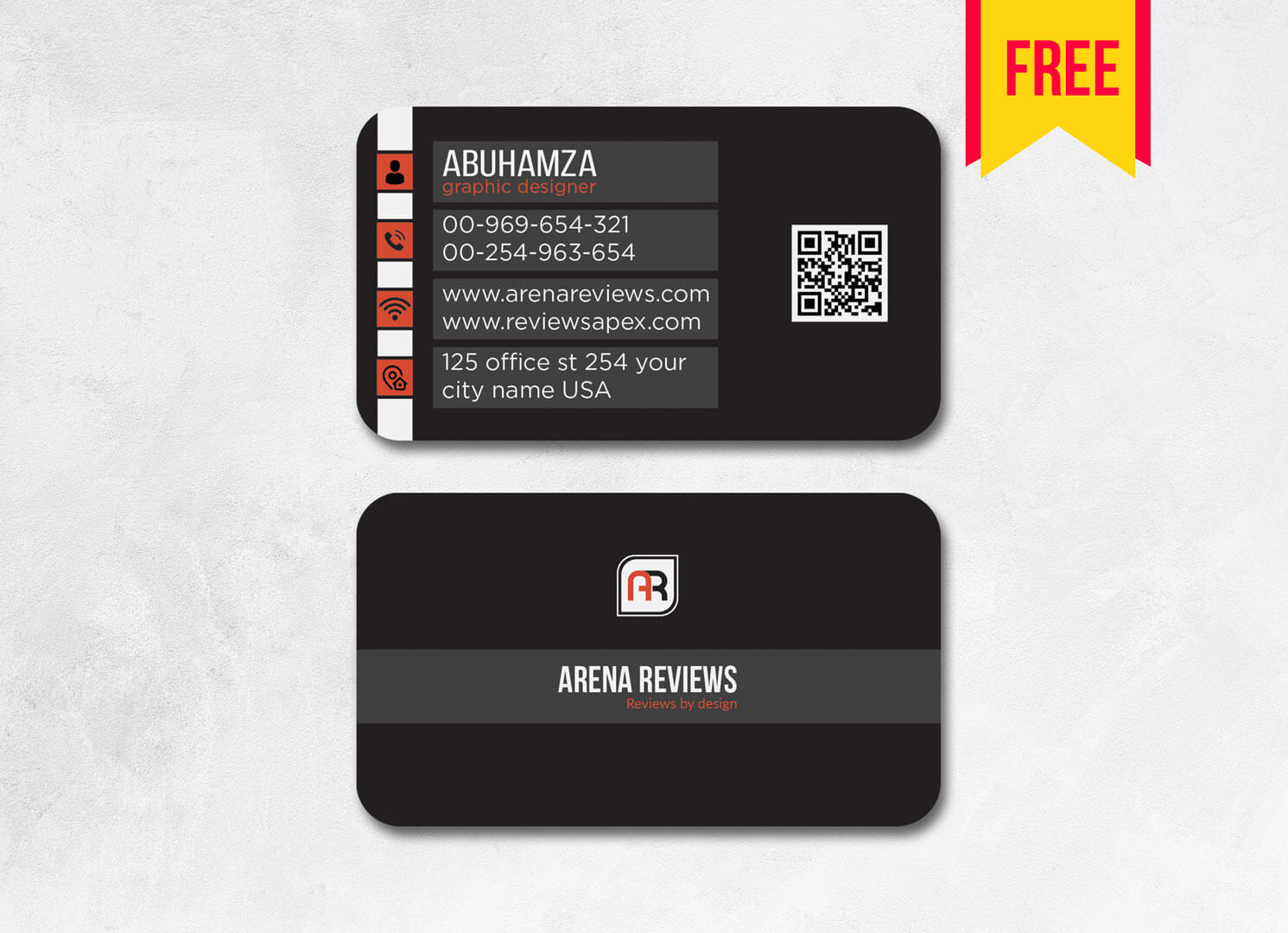 Dark Business Card Template Psd File | Free Download For Name Card Design Template Psd