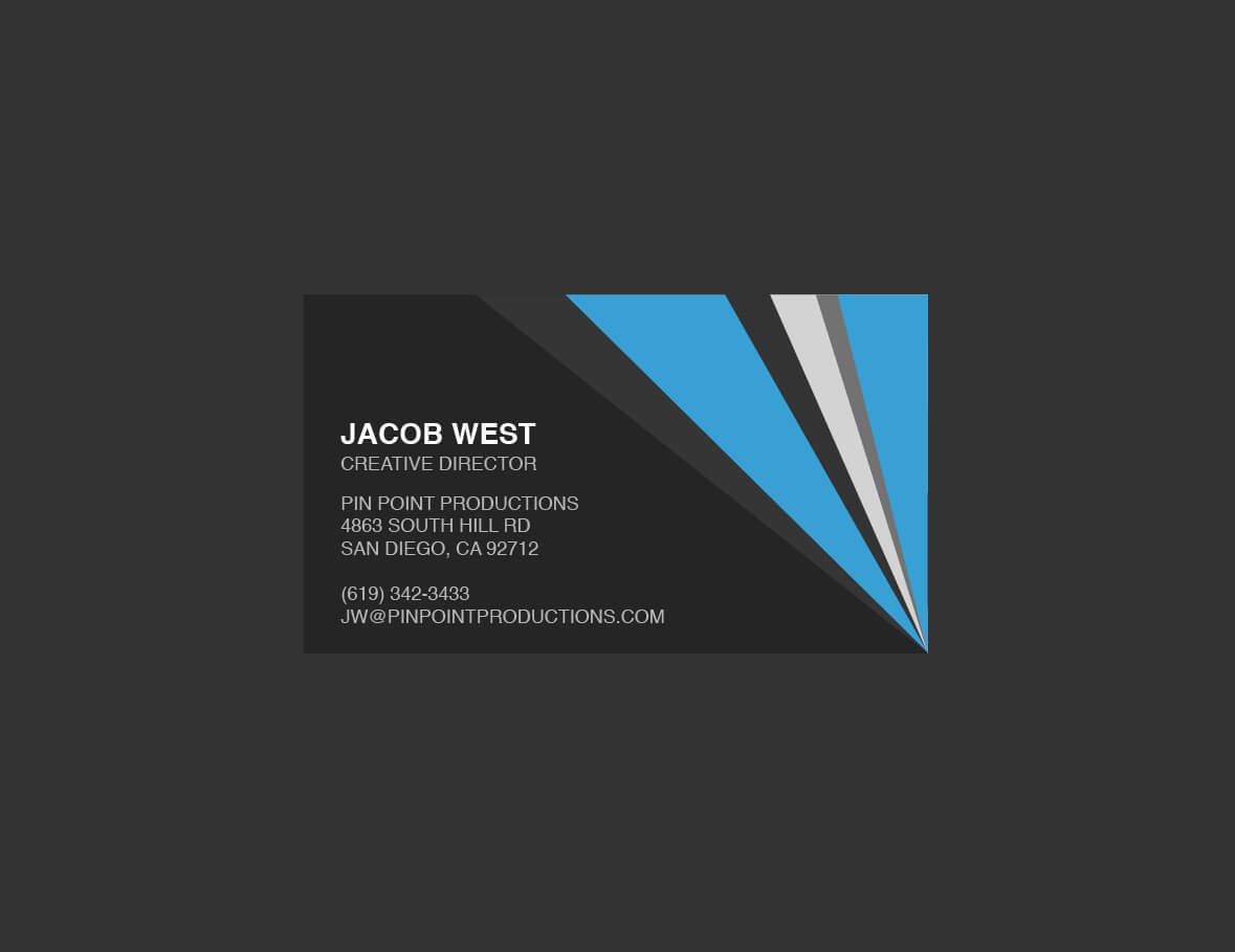 Dark Gray And Blue Generic Business Card Template For Generic Business Card Template