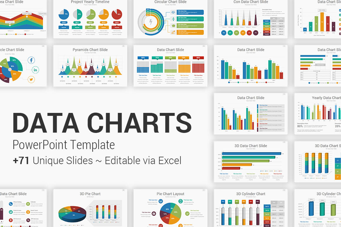 Data Charts Powerpoint Template Fully Editable – Yekpix Intended For What Is Template In Powerpoint