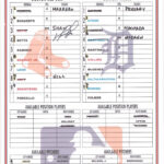David Ortiz Boston Red Sox Подпись Гу Линейка Карта Vs Тигры Throughout Dugout Lineup Card Template