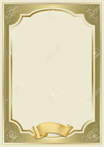 Decorative Rectangular Framework And A Scroll. Template For Diploma,.. for Certificate Scroll Template