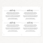 Details Card Template · Wedding Templates And Printables In Wedding Hotel Information Card Template