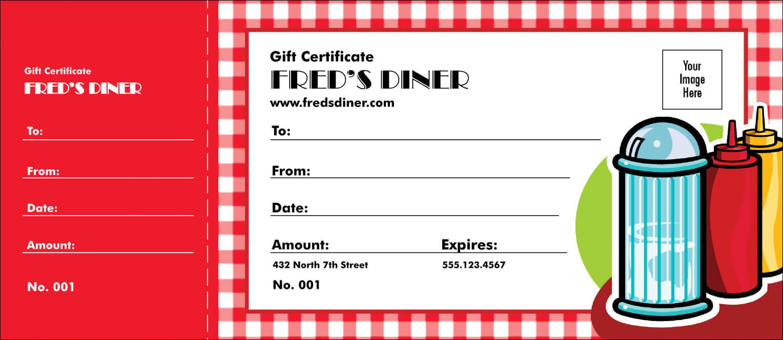 Diner Gift Certificate In Restaurant Gift Certificate Template