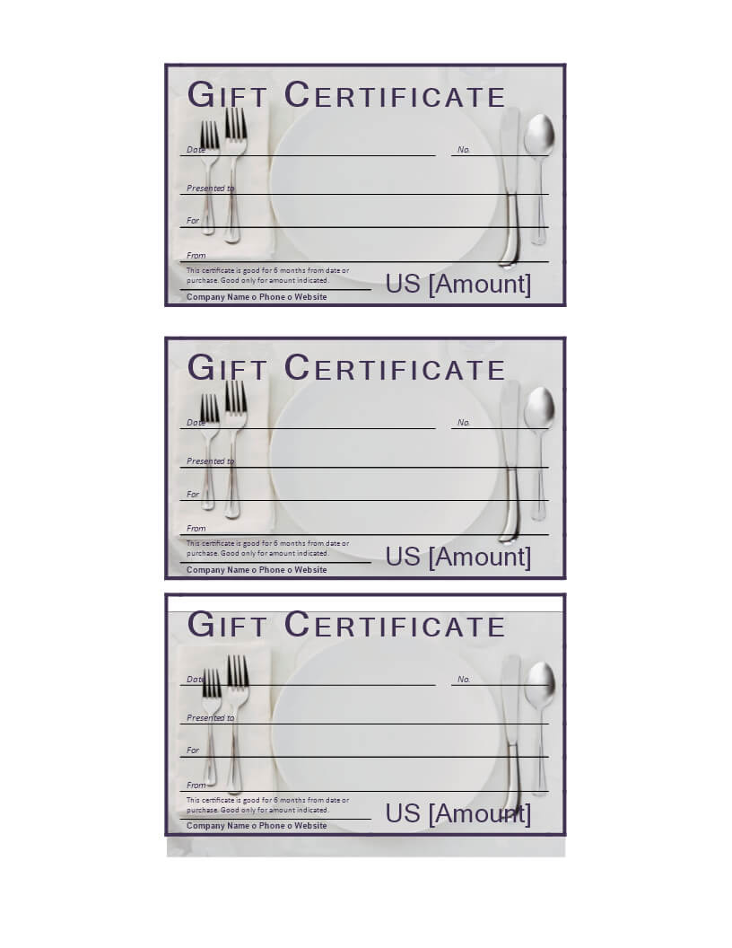 Dinner Gift Certificate | Templates At Allbusinesstemplates Within Dinner Certificate Template Free