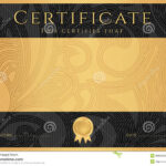 Diploma / Сertificate Award Template. Black Stock Vector Intended For Scroll Certificate Templates