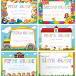 Diploma Templates For Primary School – Download Free Vectors Within 5Th Grade Graduation Certificate Template
