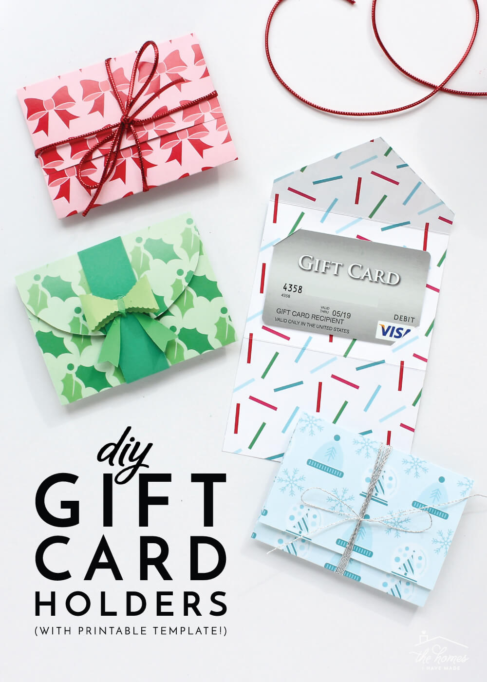 Diy Gift Card Holders (With Printable Template!) | The Homes With Homemade Christmas Gift Certificates Templates