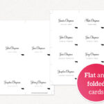 Diy Printable Place Cards · Wedding Templates And Printables Inside Fold Over Place Card Template