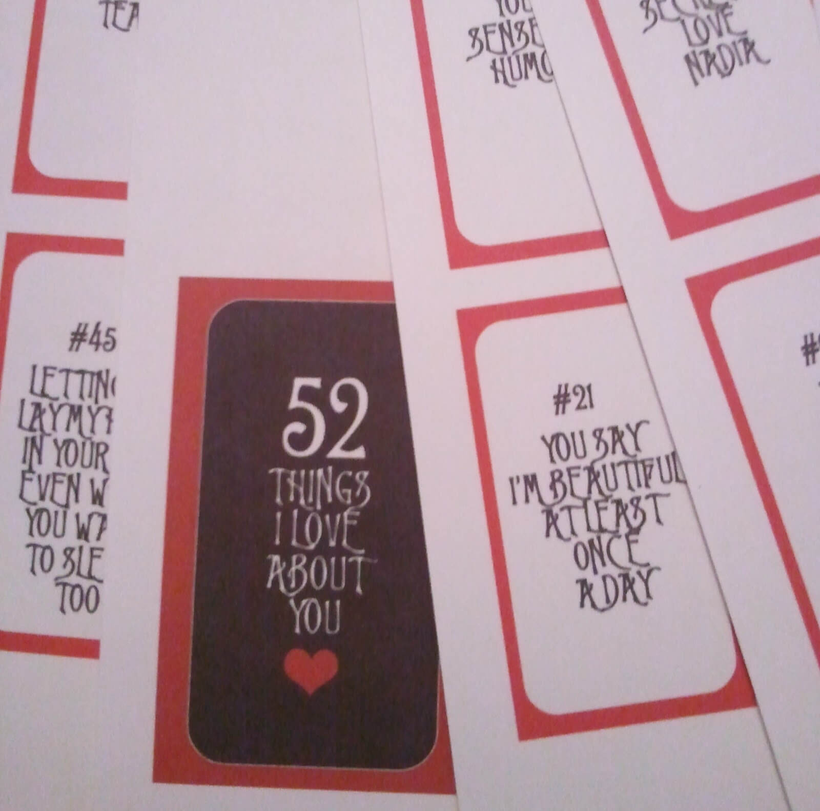 Diy Vintage Chic: 52 Reasons I Love You. Get Started On Regarding 52 Things I Love About You Deck Of Cards Template