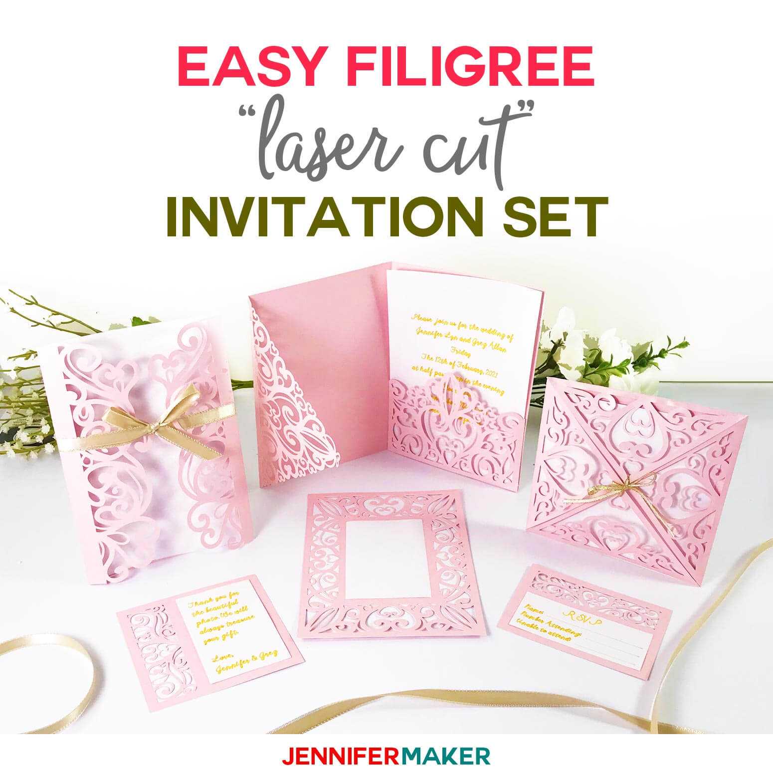 Diy Wedding Invitation Templates - Free "laser Cut" Set In Free Svg Card Templates