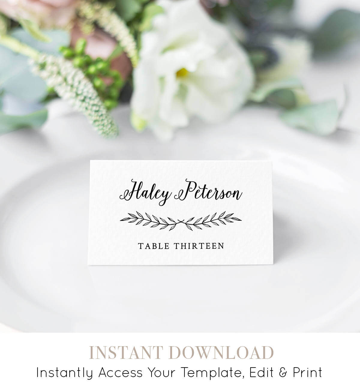Diy Wedding Place Card Template, Printable Escort Card Pertaining To Printable Escort Cards Template