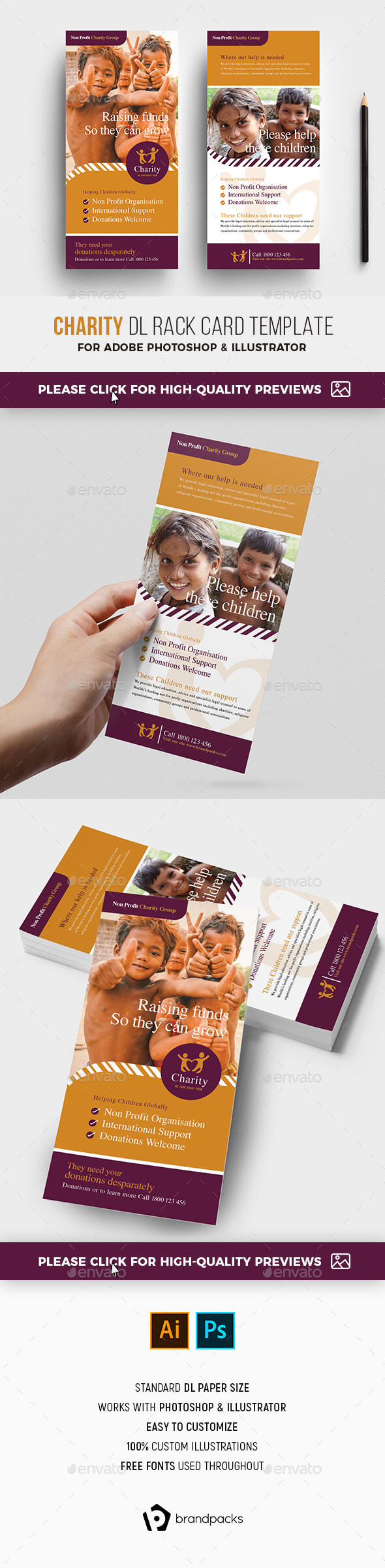Dl Card Template Graphics, Designs & Templates From Graphicriver With Dl Card Template
