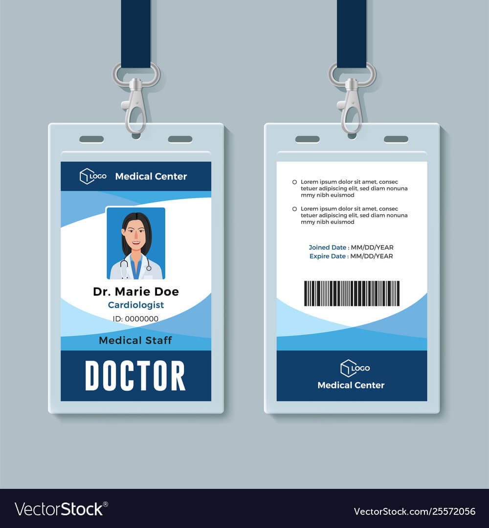 Doctor Id Badge Medical Identity Card Design Inside Hospital Id Card Template