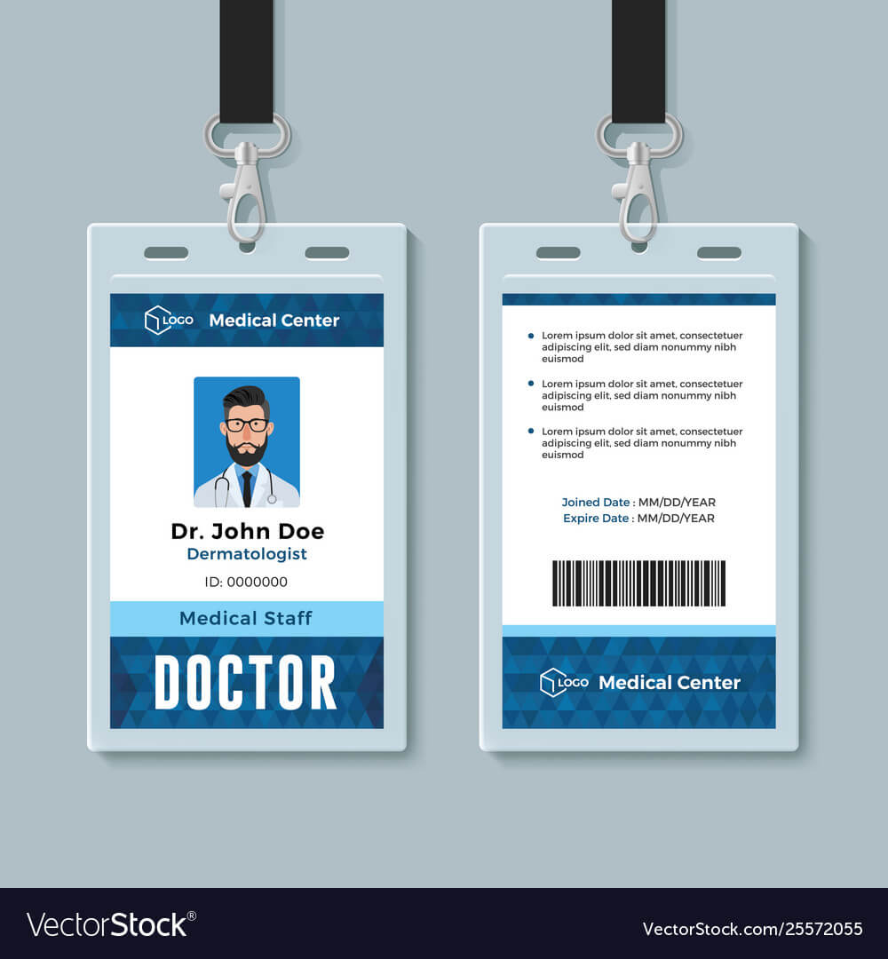 Doctor Id Card Medical Identity Badge Design For Hospital Id Card Template