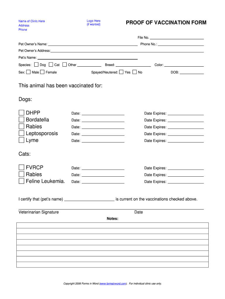 Dog Shot Record Template – Fill Online, Printable, Fillable Regarding Dog Vaccination Certificate Template