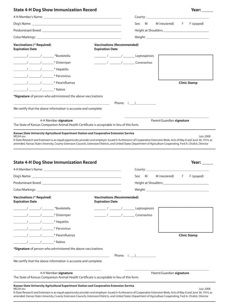 Dog Vaccination Record Printable Pdf – Fill Online For Dog Vaccination Certificate Template