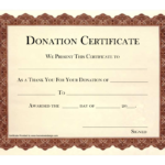 Donation Certificate Template | Certificate Templates With Donation Certificate Template