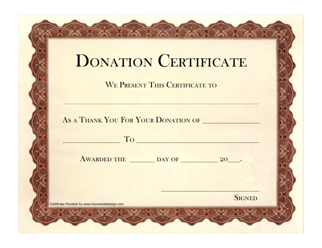 Donation Certificate Template | Certificate Templates With Donation Certificate Template