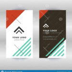 Double Sided Creative Business Card Template Stock Inside Portrait Id Card Template