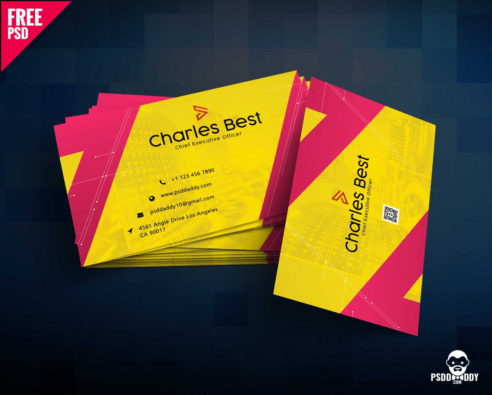 Download] Creative Business Card Free Psd | Psddaddy Throughout Business Card Size Psd Template