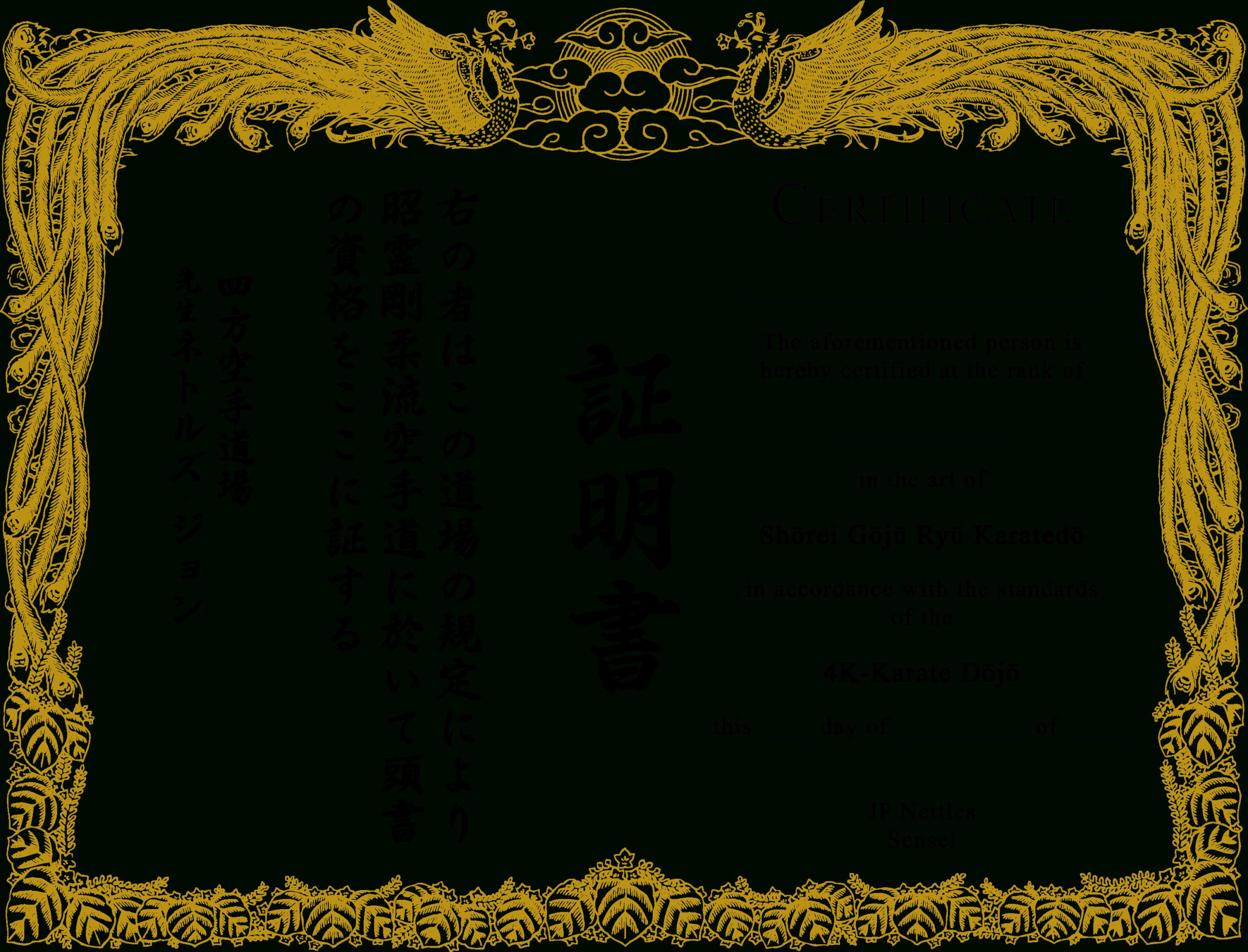 Download Karate Certificate Png – Beautiful Martial Arts Within Beautiful Certificate Templates