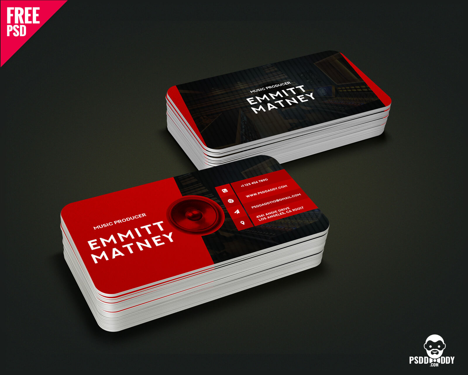 Download] Music Visiting Card Free Psd | Psddaddy Within Visiting Card Template Psd Free Download