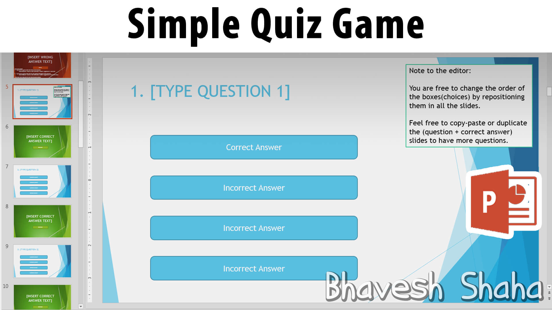 Download Powerpoint Template – Interactive Quiz Game For Regarding Powerpoint Quiz Template Free Download