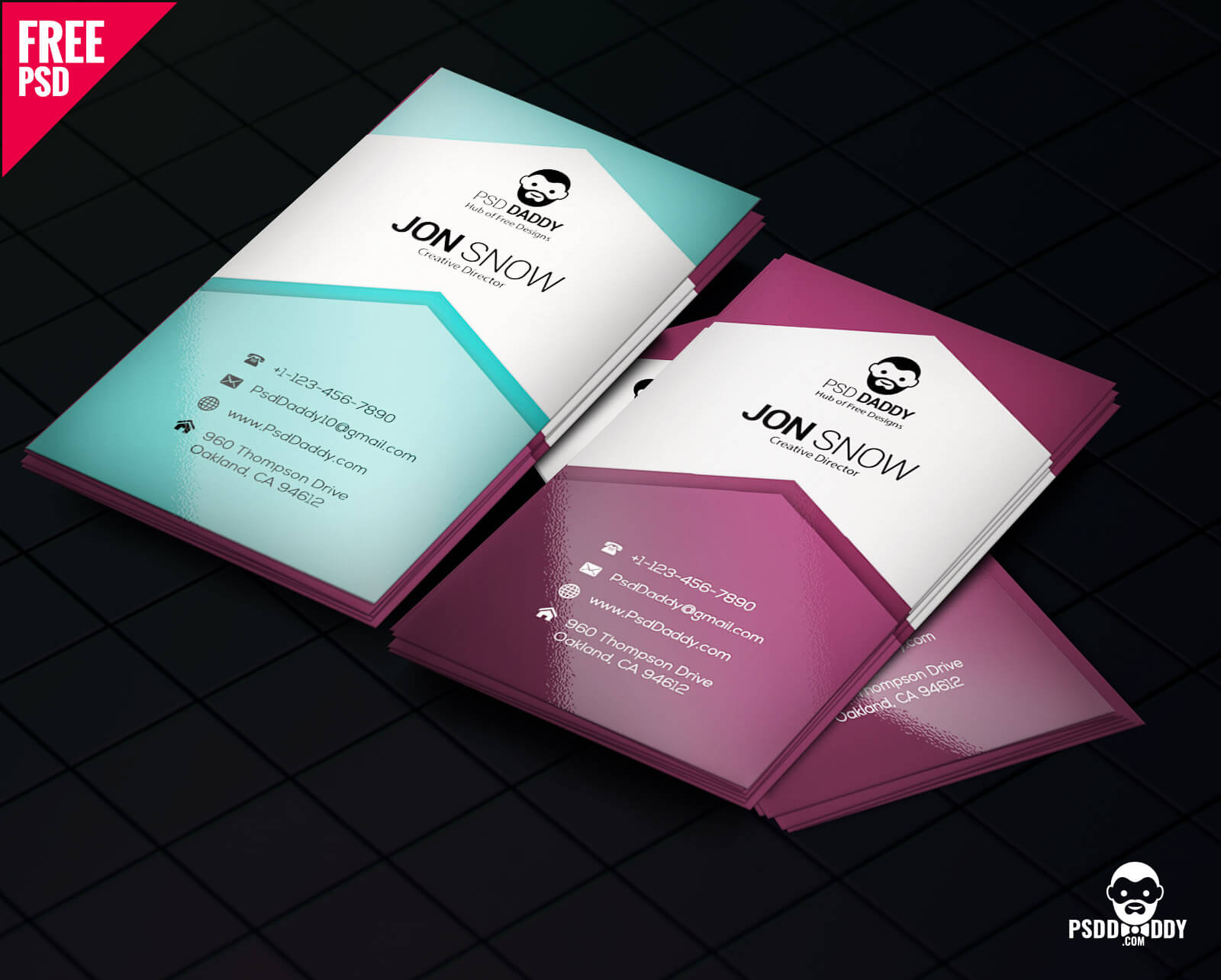 Download]Creative Business Card Psd Free | Psddaddy For Free Psd Visiting Card Templates Download