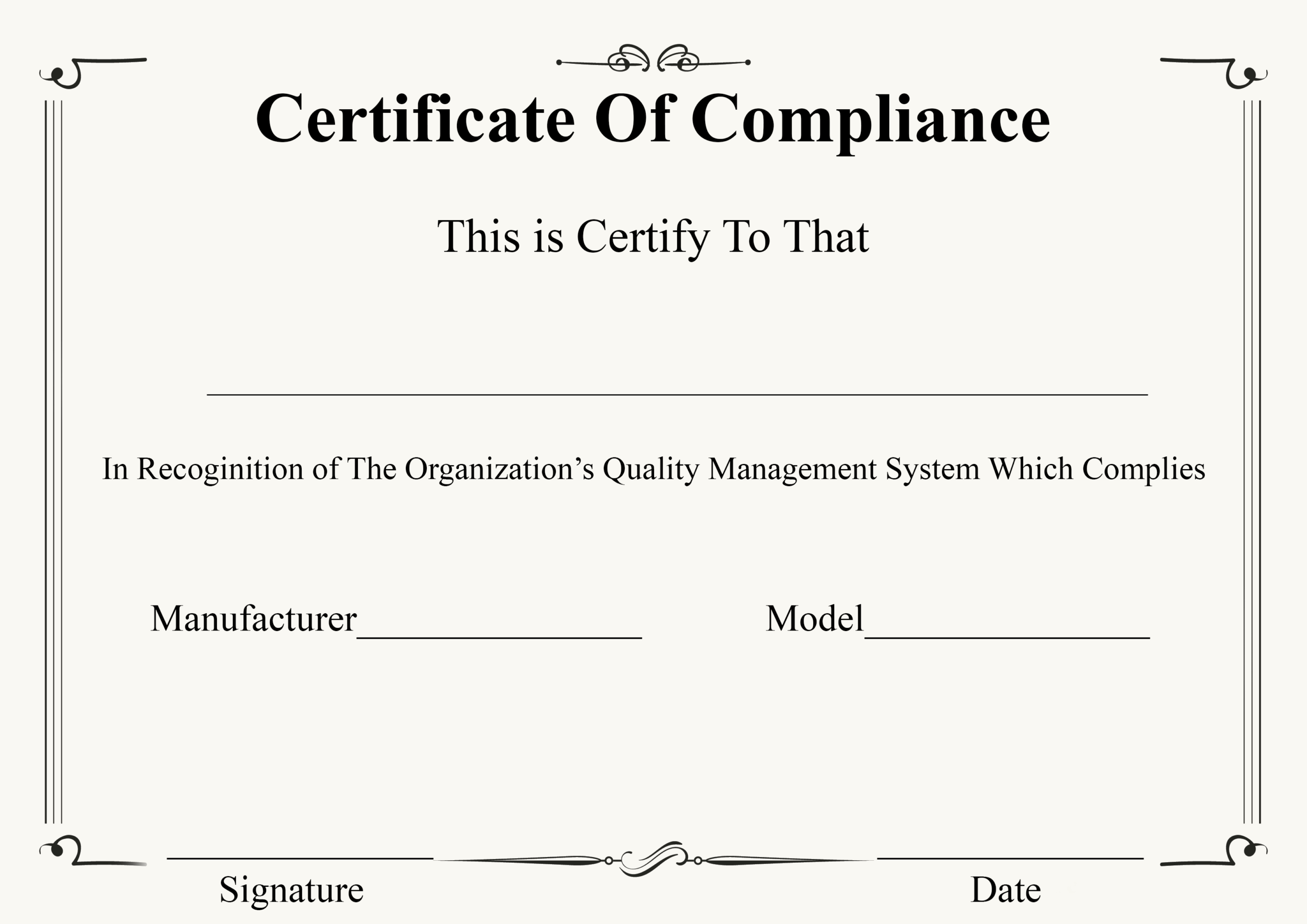 ❤️ Free Certificate Of Compliance Templates❤️ Intended For Certificate Of Compliance Template