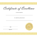 ❤️ Free Sample Certificate Of Excellence Templates❤️ pertaining to Free Certificate Of Excellence Template