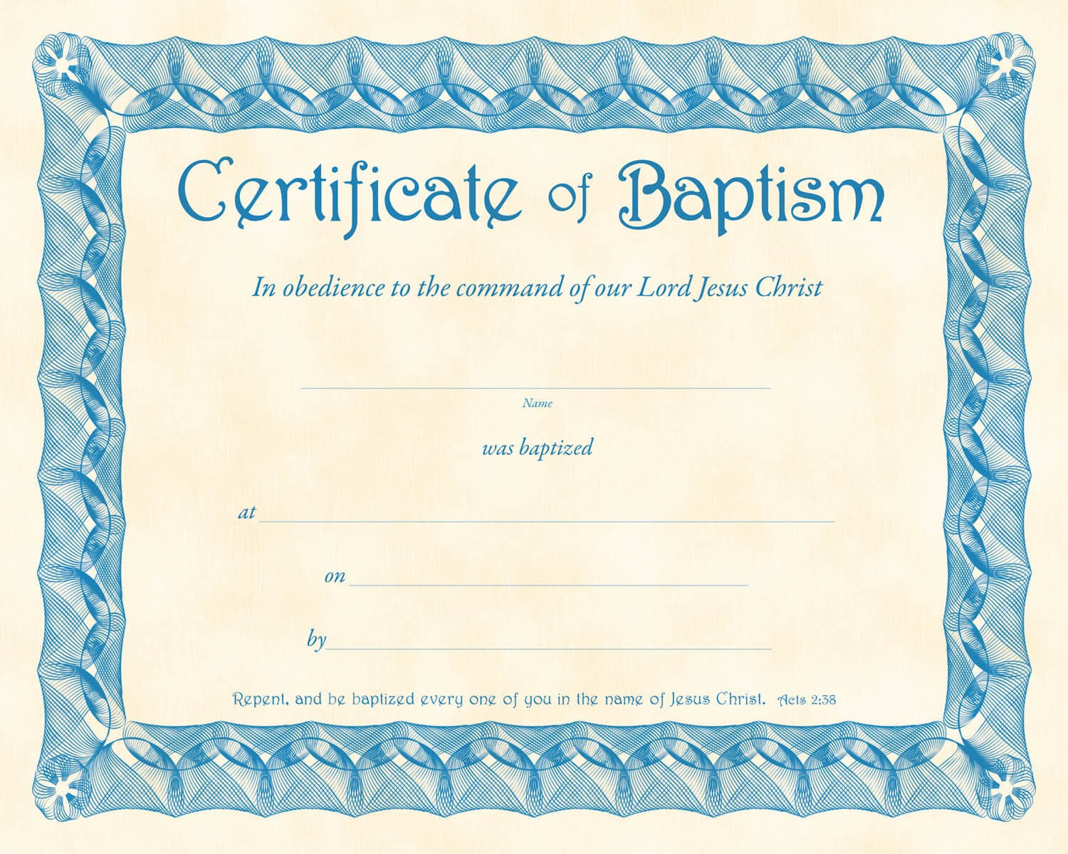 ❤️free Sample Certificate Of Baptism Form Template❤️ Within Christian Certificate Template