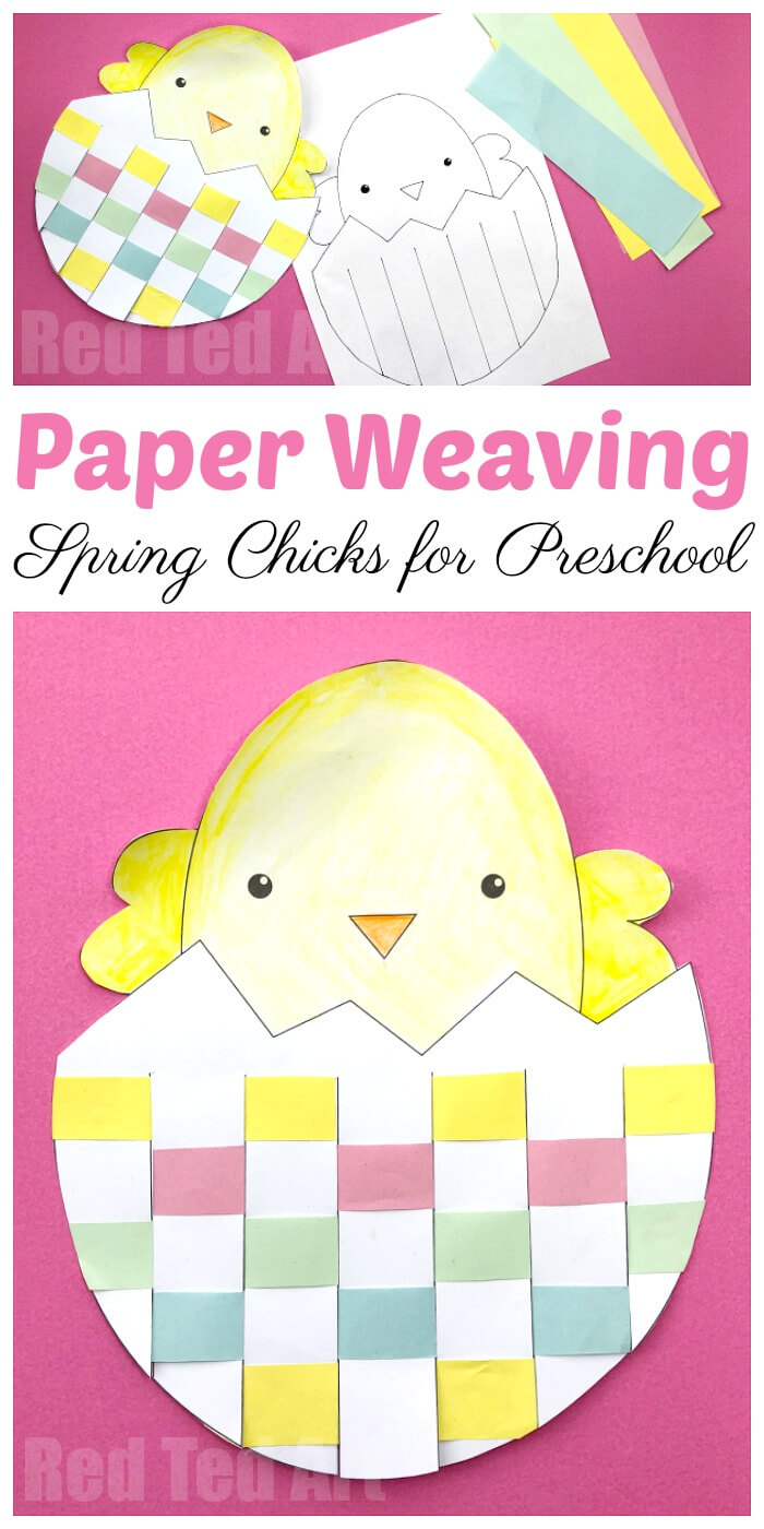 Easter Egg & Chick Paper Weaving – Red Ted Art In Easter Chick Card Template