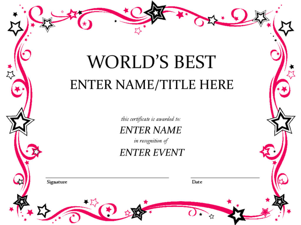Easy To Use Award Certificate Template Word : V M D With Regard To Blank Award Certificate Templates Word